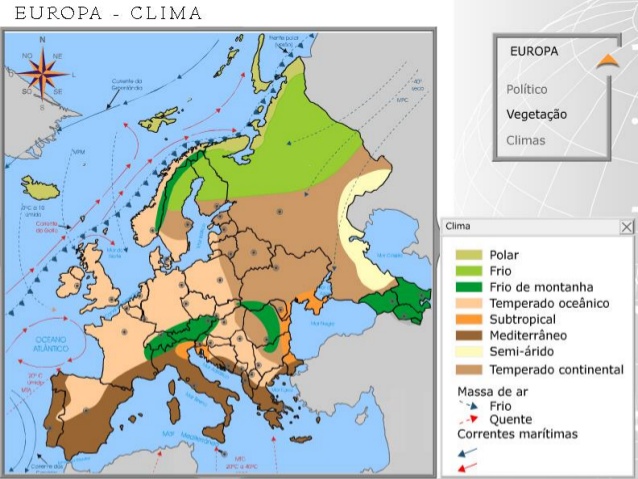 O mapa dos diferentes tipos de clima na Europa — idealista/news